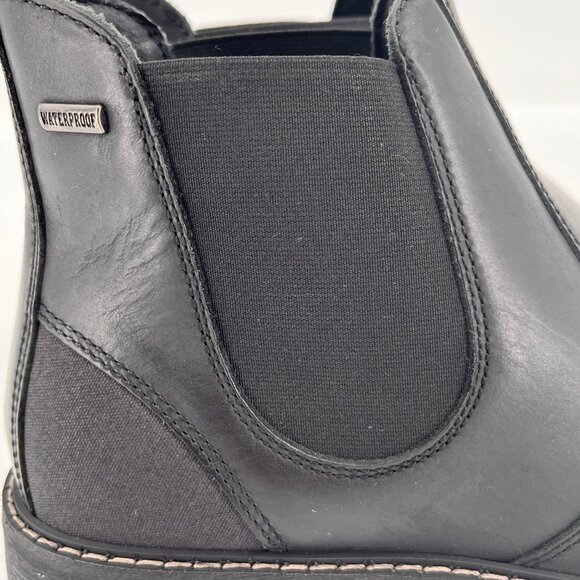 Barbour Patton Chelsea Boot Size 8 Black Leather Waterproof Ankle Boots - Picture 12 of 16